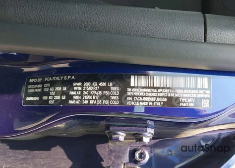 2019 Jeep Renegade Latitude 4X4 из США, поврежденный, VIN ZACNJBBB6KPJ95559